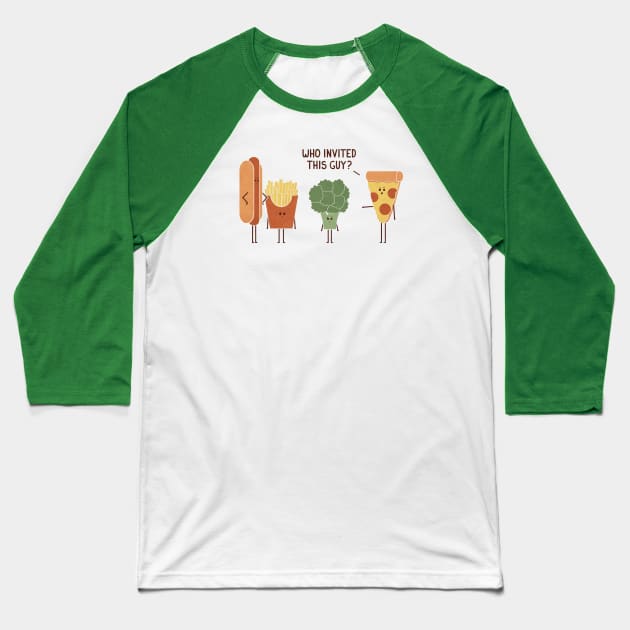 Party Crasher Baseball T-Shirt by HandsOffMyDinosaur
